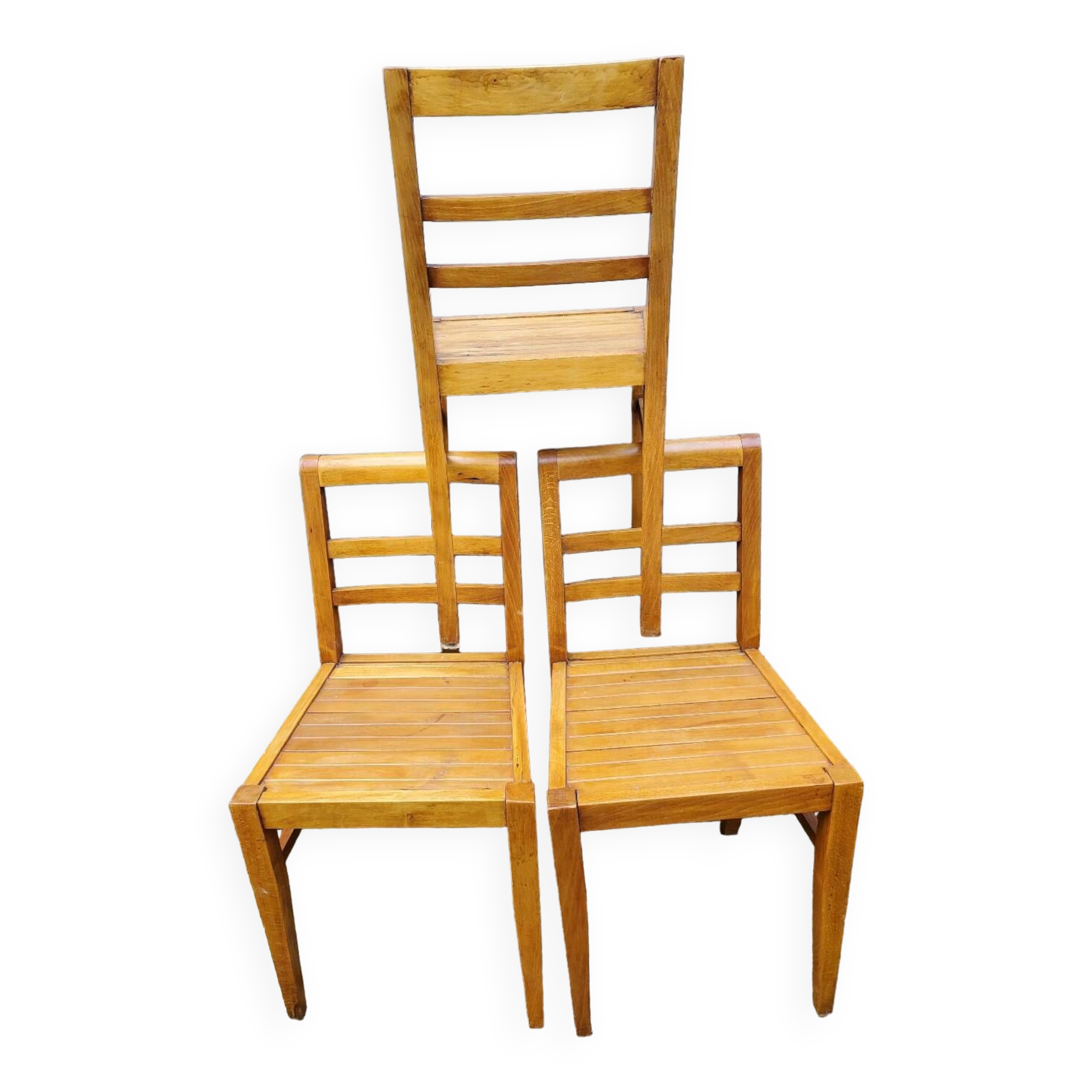 Trio of chairs 1940/50 by René Gabriel