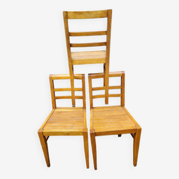 Trio of chairs 1940/50 by René Gabriel