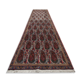 Handmade Persian Kerman Runner Rug, Long Oriental Wool Carpet- 92x375cm