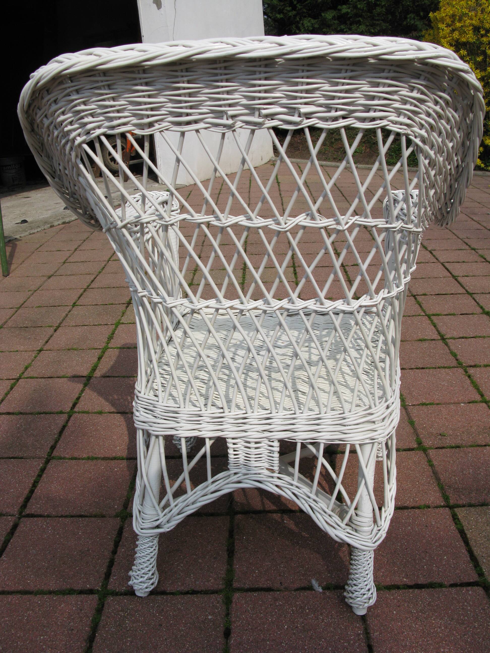 Fauteuil rotin blanc