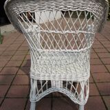 White rattan armchair