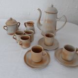 Coffee service 6 Cups 1 pitcher 1 sugar bowl 1 GRES DU MARAIS pourer