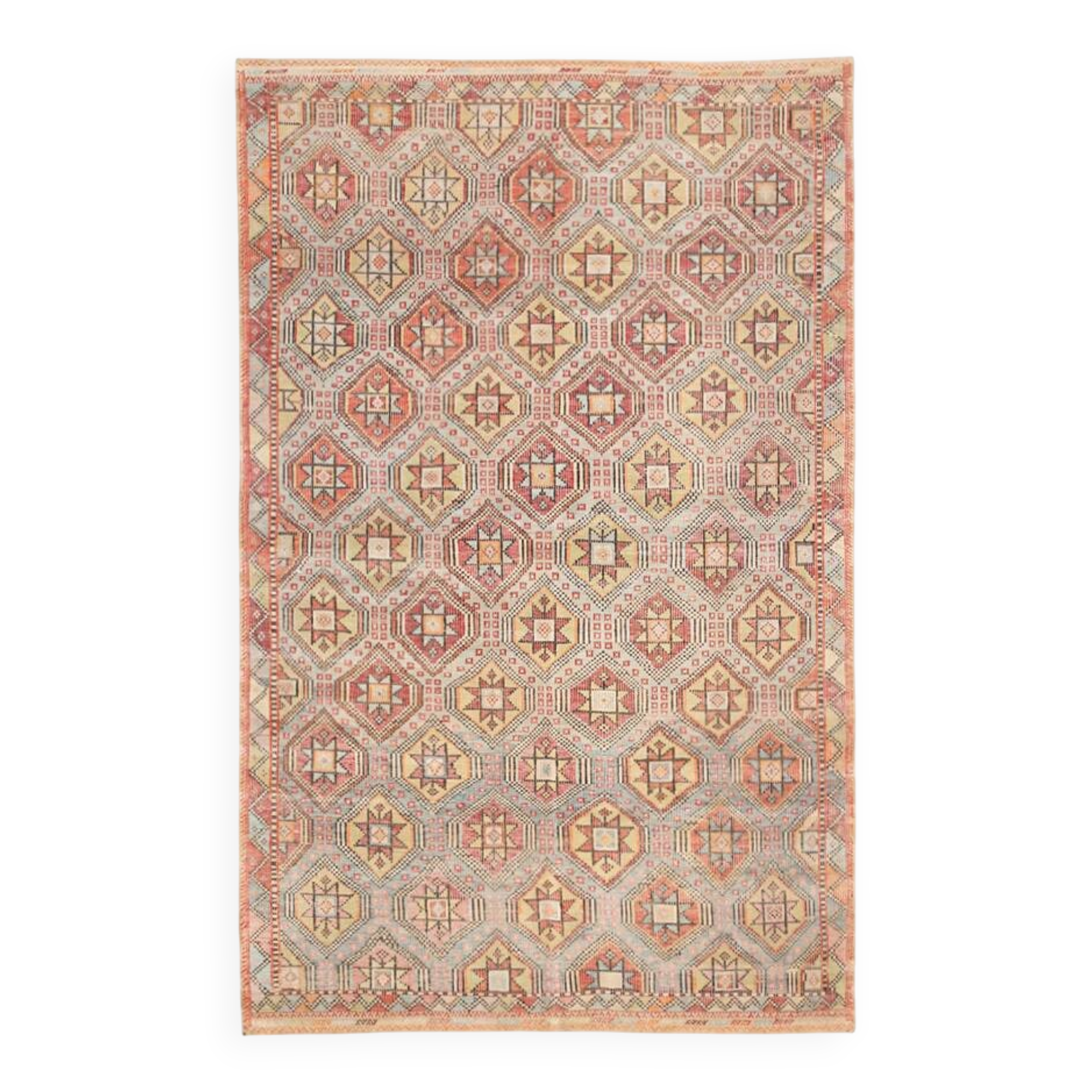 6x10 Kilim Cream Turkish Kilim Rug, 189x300Cm