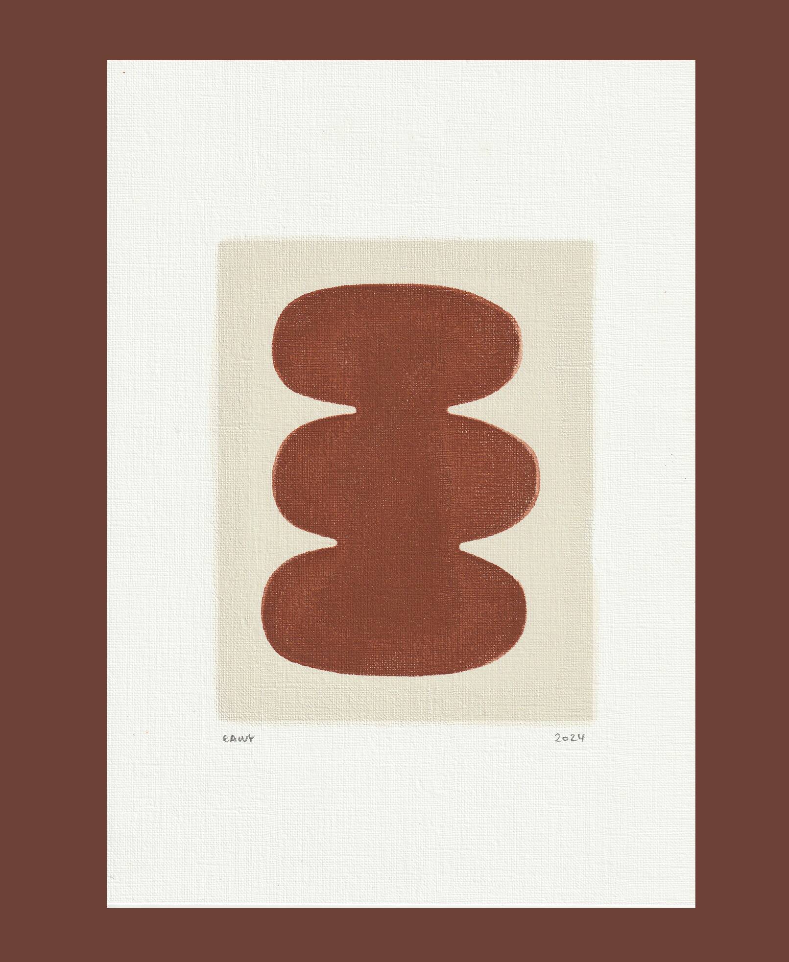 Abstract painting on paper signed Eawy.