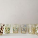 Set of 6 murano glasses acqua "goto" "murrisa" in murano glass unique piece