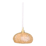 Vintage Art Deco glass pendant light in yellow from Clichy.