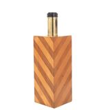 Imposing lamp base in wood marquetry, 1970s