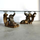 Vintage gilt wood mermaid coffee table, 1960s - Italy