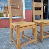 suite of 6 brutalist chairs