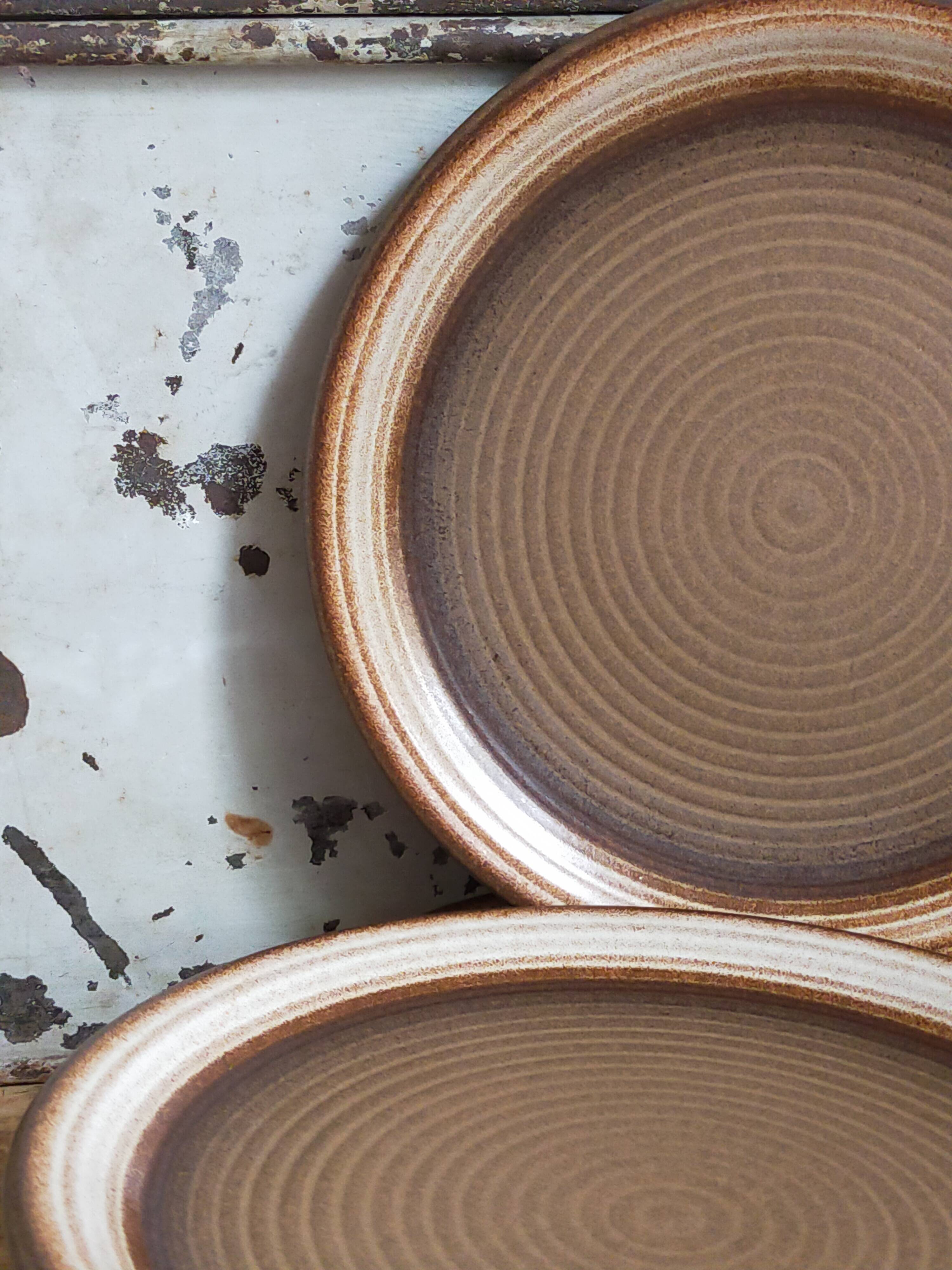 Six original vintage gerzit west germany stoneware plates