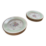 6 Amandinoise half-porcelain flat plates with mint flowers