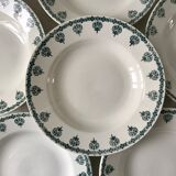 lot of 6 hollow plates Terre de Fer Saint-Amand late nineteenth