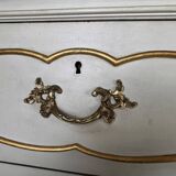 Louis XV style double row crossbow chest of drawers in lacquered and gilded wood circa 1900