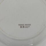 Set of 13 antique Terre de Fer HB & Cie plates – Round bird decoration