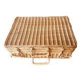 Vintage rattan suitcase
