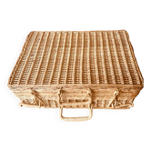 Vintage rattan suitcase