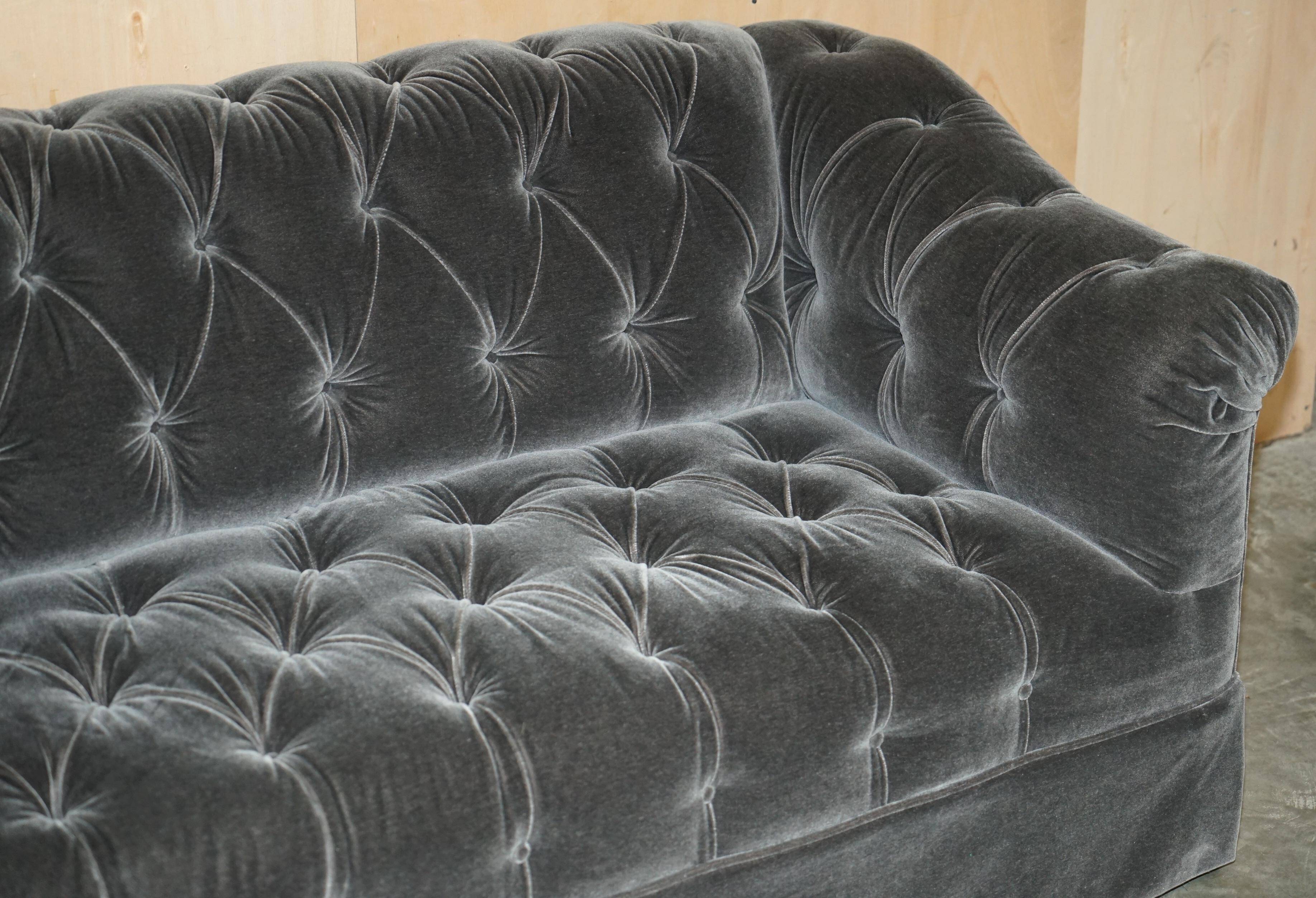 Pair of Chesterfield sofas in mohair velvet Somerville George Smith