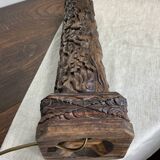 Carved wooden Balinese lamp base