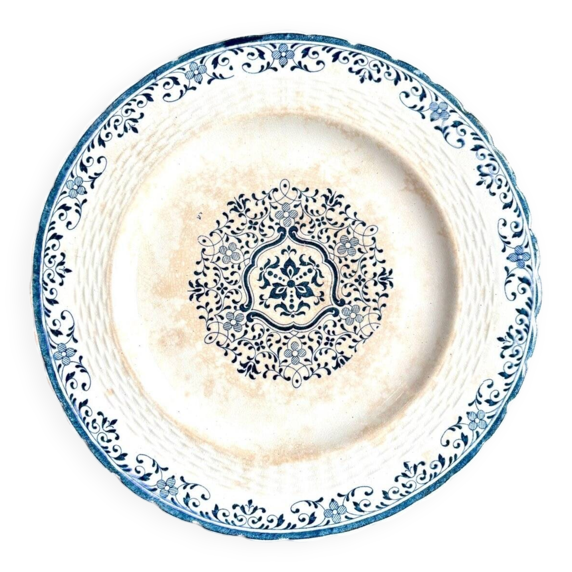 Minton ironstone cake plate, "Moustiers" service