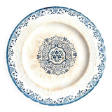 Assiette à gâteau Minton en terre de fer, service "Moustiers"