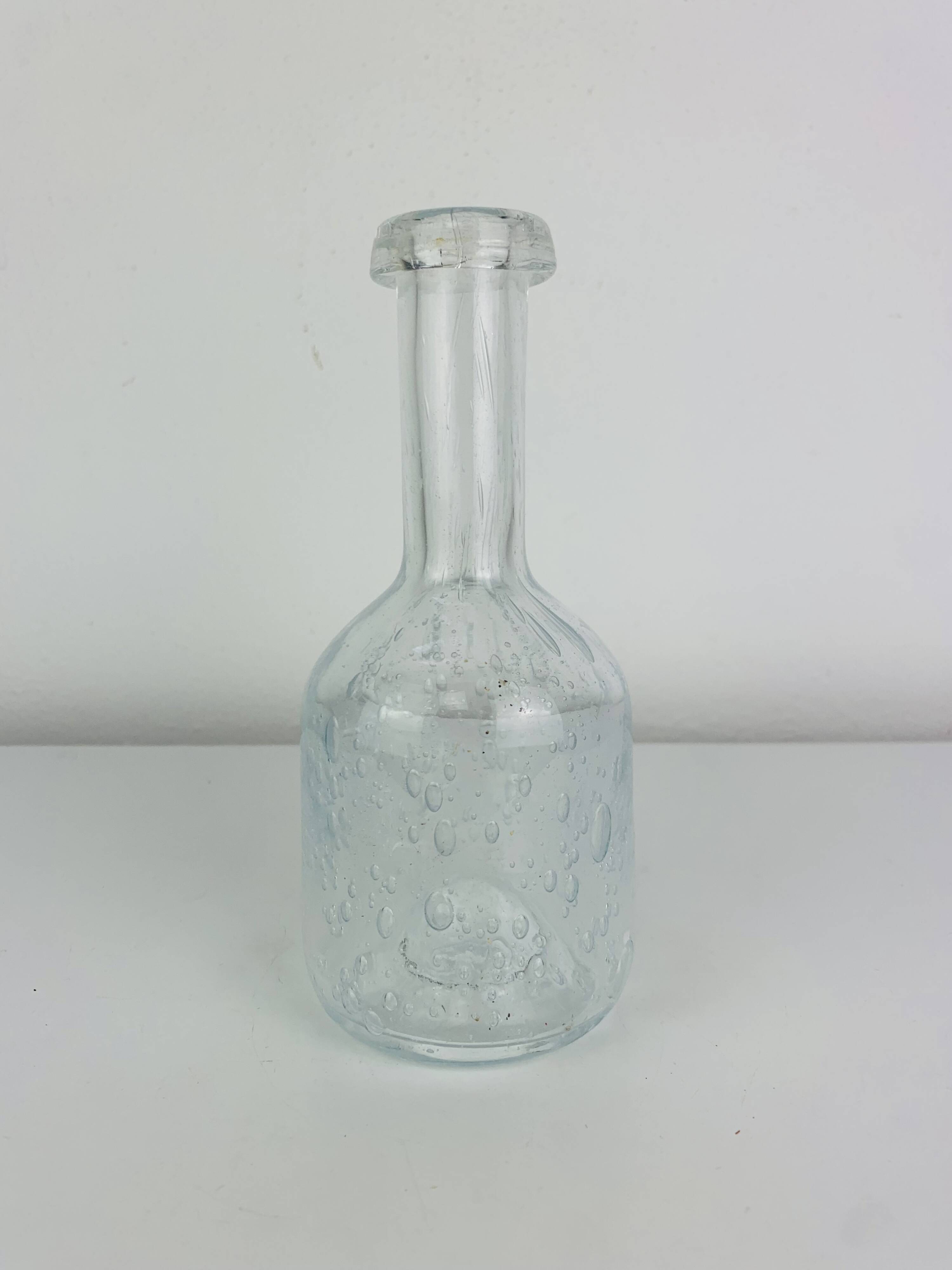 Vase soliflore verre bullé transparent, vintage