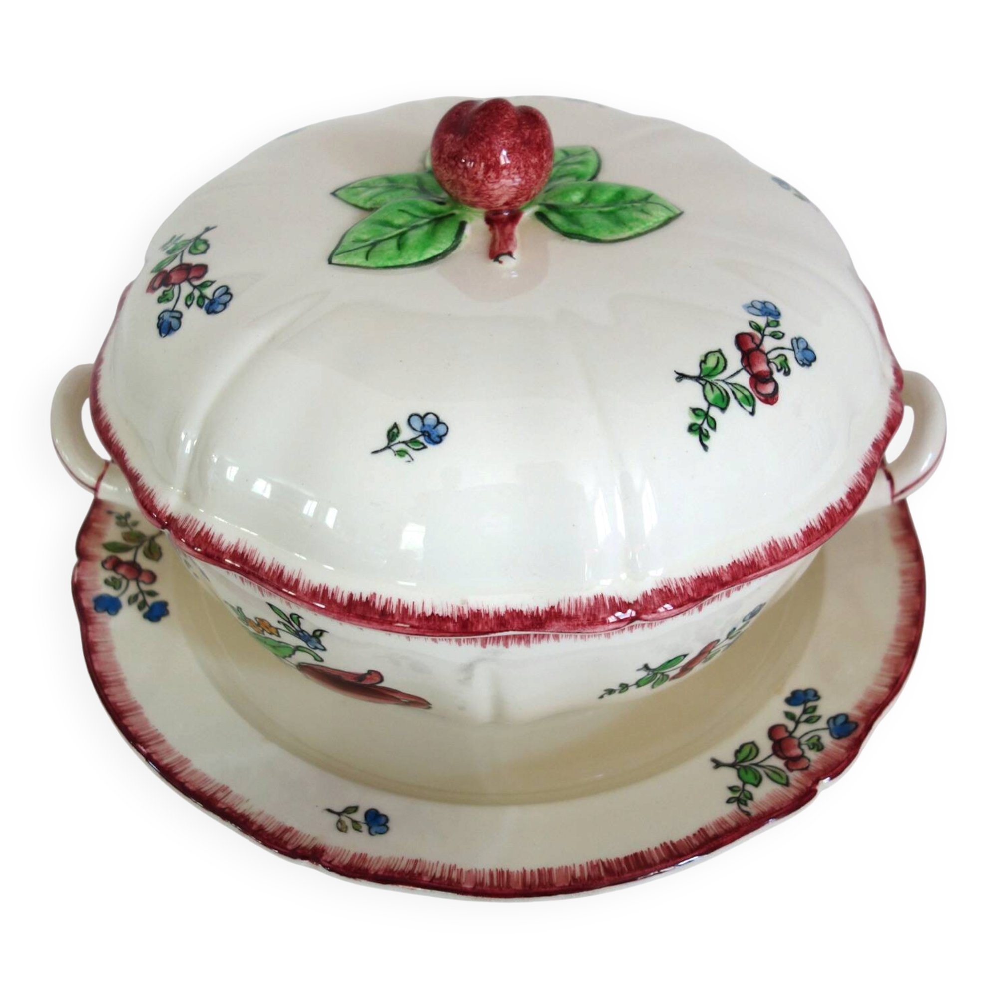 Gien Faïence model Lorraine large soup tureen and dish