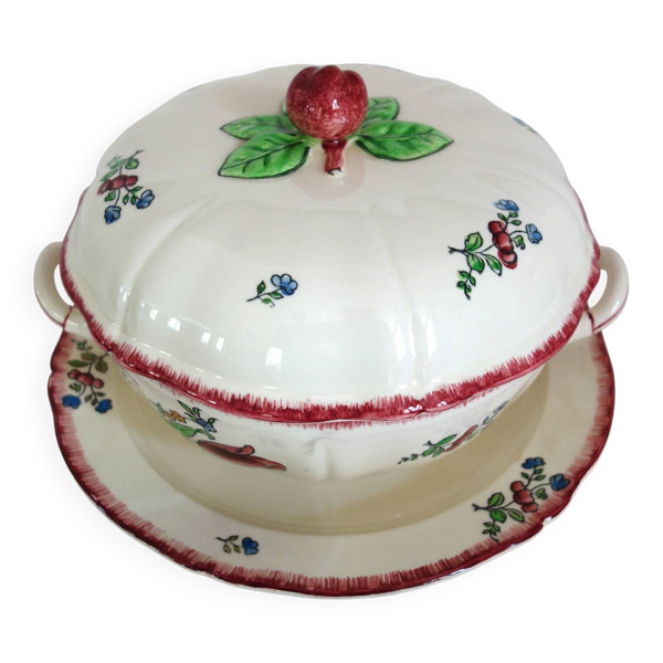 Gien Faïence modèle Lorraine grande soupière et plat