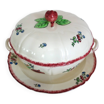 Gien Faïence model Lorraine large soup tureen and dish