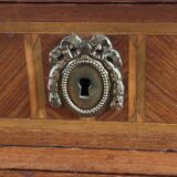 Louis XVI style chest of drawers, spinning top legs - transition style marquetry