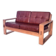 Leather 2 seat lounge sofa in "Bonanza" style, 1970s