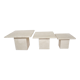 Set of 3 vintage travertine coffee tables, italy, 1970