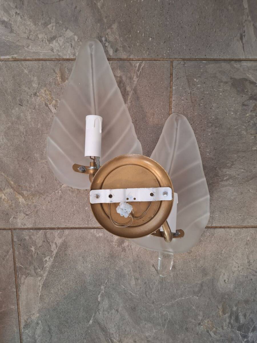 Antique Murano Double Wall Sconces Pair