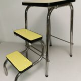 Vintage 3-step stool / step stool in yellow formica