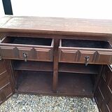 Low oak and wrought iron sideboard 18th/19th century