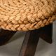 Fireplace Stool in Oak and Straw, France 1950s