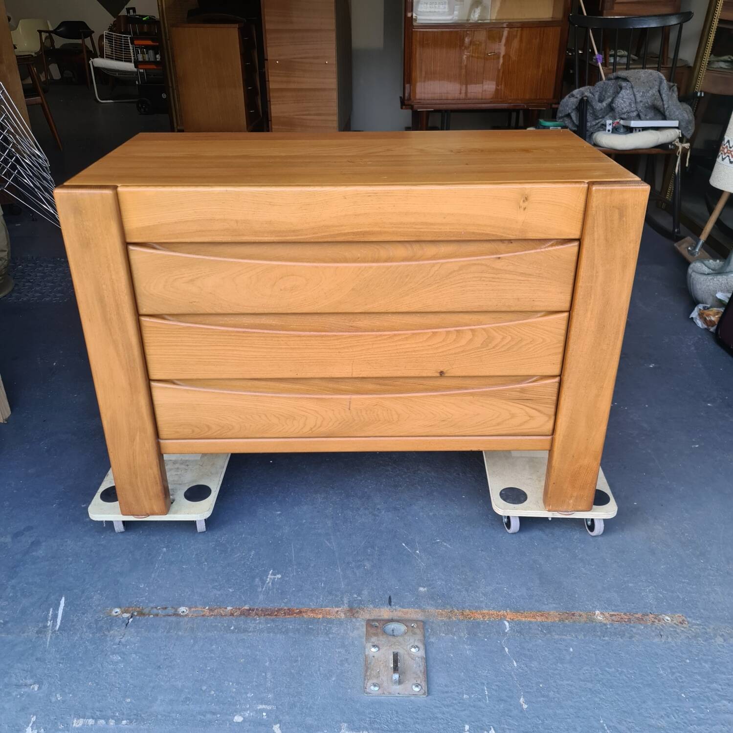 Vintage regain solid elm chest of drawers