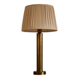 Tall Swedish brass bobbin lamps by Bergboms