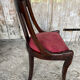 Antique Gondola Chair Empire Style Wood + Red Floral Vintage Fabric