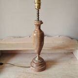Old large onyx marble stone lamp foot