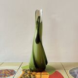Vintage vase in green blown glass - Fratelli Betti Cristallerie - Empoli