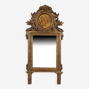 Miroir en bois sculpté et doré, XIXe