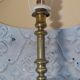 Old brass candle holder XIXth electrification vintage lampshade