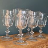 Set of 6 Luminarc France foot glasses