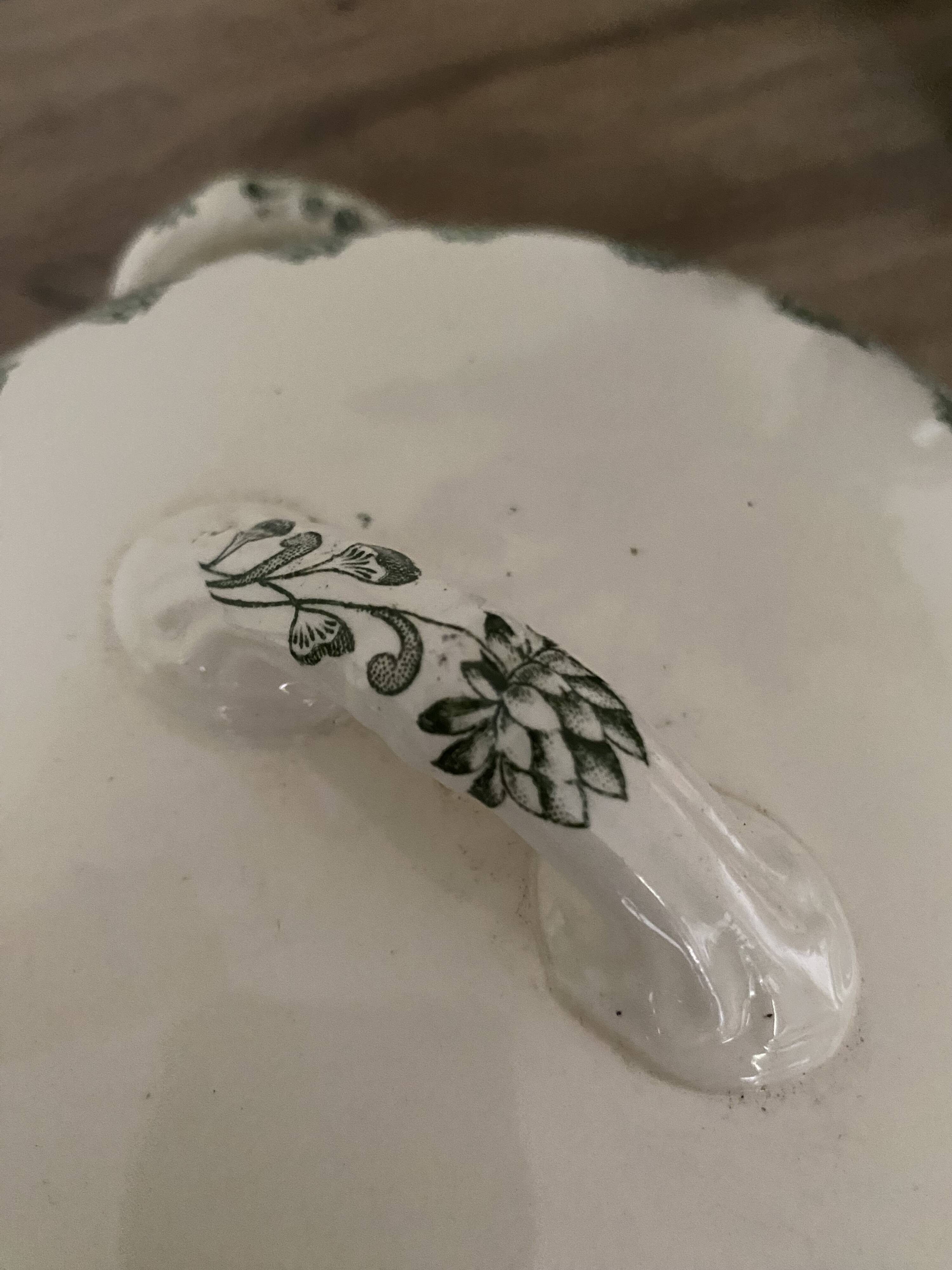 Badonvillier iron clay vegetable dish with clover decoration
