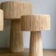 Minimalist raffia bedside table lamp