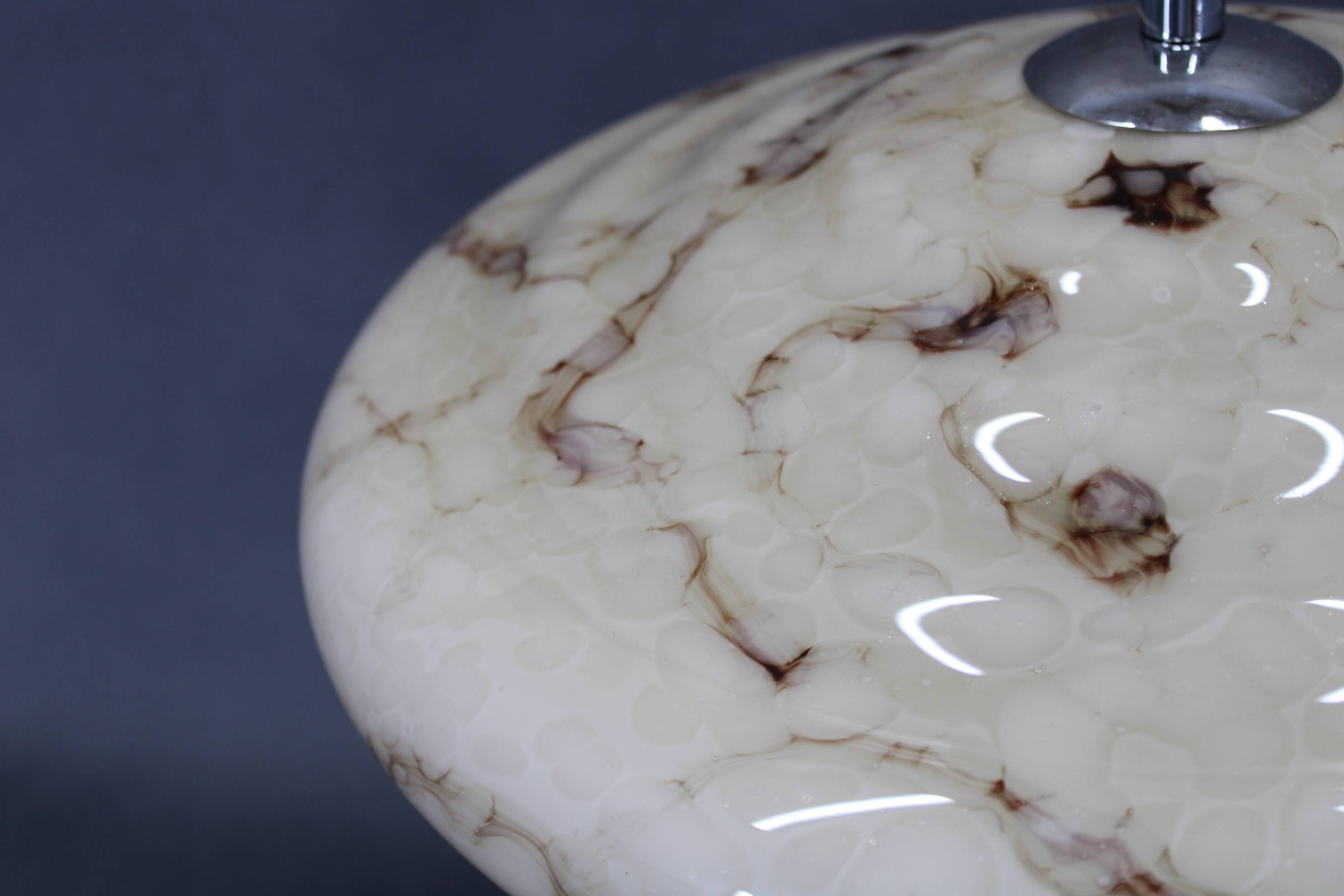 Czechoslovak Art Deco chrome table lamp with marbled glass, 1930s