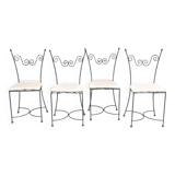 Set of four wrought iron chairs 1960