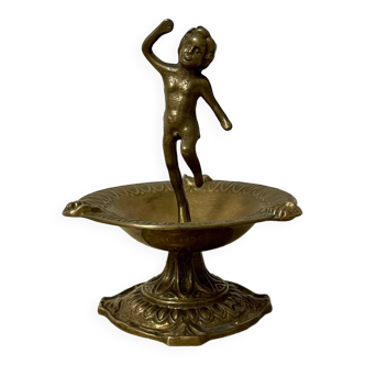 Brass cherub ashtray