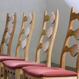 Vintage Danish Brutalist ladderback chairs in oak by Henning Kjærnulf, 1960s, set of 4