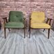 Fauteuil de milieu de siècle restauré type 366 par j. chierowski - jaune années 1960